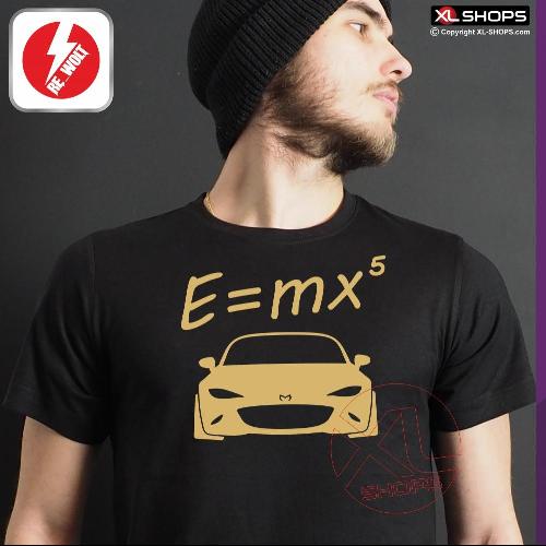 E = MX5 ND Herren T-Shirt schwarz / golden M-JUJIRO MAZDA