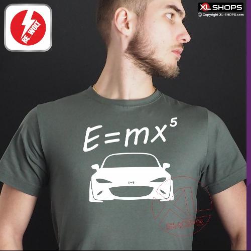 E = MX5 ND Herren T-Shirt diesel grau / weiss M-JUJIRO MAZDA