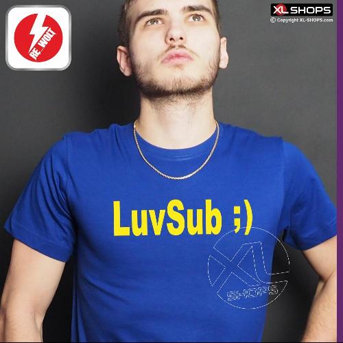 T-shirt homme LUVSUB bleu et jaune SUBARU